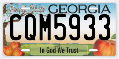 GA license plate CQM5933