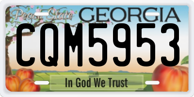 GA license plate CQM5953