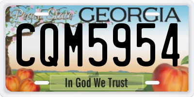 GA license plate CQM5954