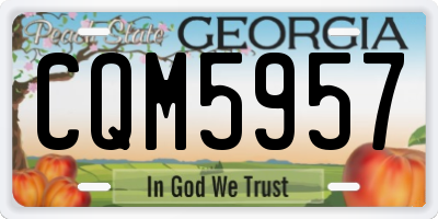GA license plate CQM5957