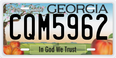 GA license plate CQM5962