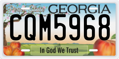 GA license plate CQM5968