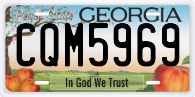 GA license plate CQM5969