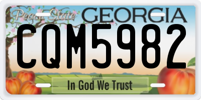 GA license plate CQM5982