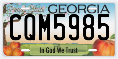 GA license plate CQM5985