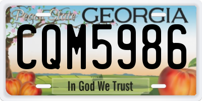 GA license plate CQM5986