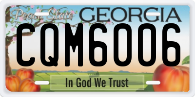 GA license plate CQM6006