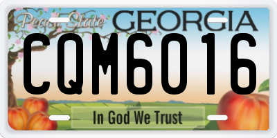 GA license plate CQM6016