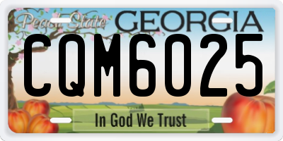 GA license plate CQM6025