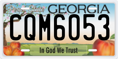 GA license plate CQM6053