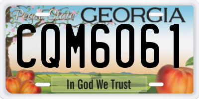 GA license plate CQM6061