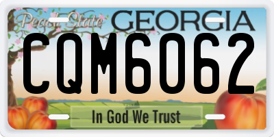 GA license plate CQM6062