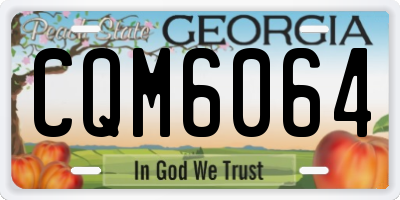 GA license plate CQM6064