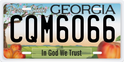 GA license plate CQM6066