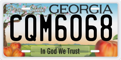 GA license plate CQM6068