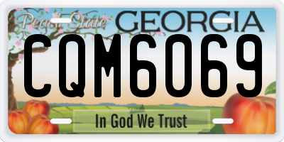 GA license plate CQM6069
