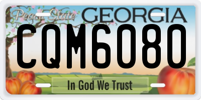 GA license plate CQM6080