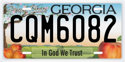 GA license plate CQM6082