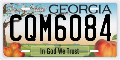 GA license plate CQM6084