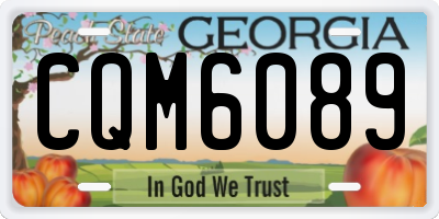 GA license plate CQM6089