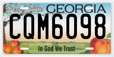 GA license plate CQM6098