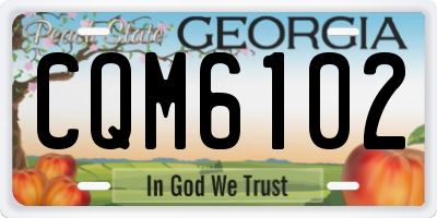 GA license plate CQM6102