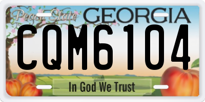 GA license plate CQM6104
