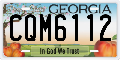 GA license plate CQM6112