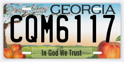 GA license plate CQM6117