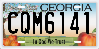 GA license plate CQM6141