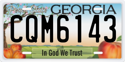 GA license plate CQM6143