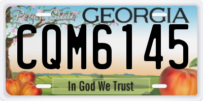 GA license plate CQM6145