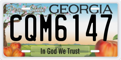 GA license plate CQM6147