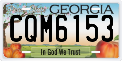 GA license plate CQM6153
