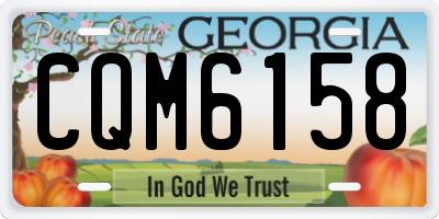 GA license plate CQM6158