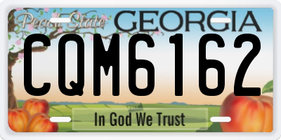 GA license plate CQM6162