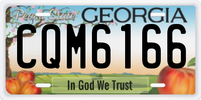 GA license plate CQM6166
