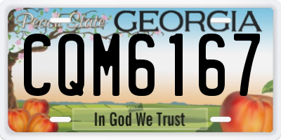 GA license plate CQM6167