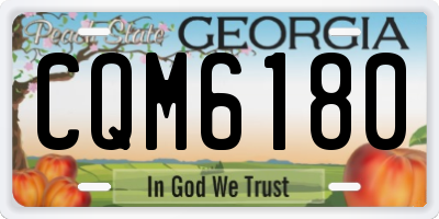 GA license plate CQM6180