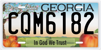 GA license plate CQM6182