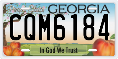 GA license plate CQM6184