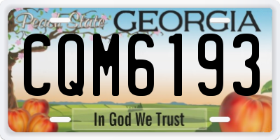 GA license plate CQM6193