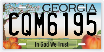 GA license plate CQM6195