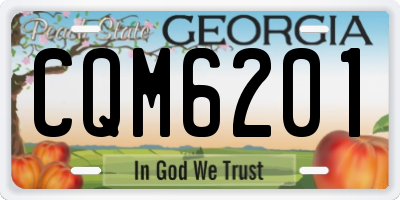 GA license plate CQM6201