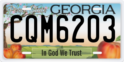 GA license plate CQM6203