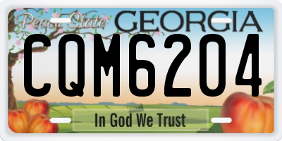 GA license plate CQM6204