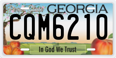 GA license plate CQM6210