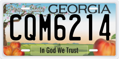 GA license plate CQM6214