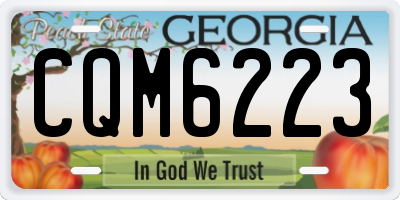 GA license plate CQM6223