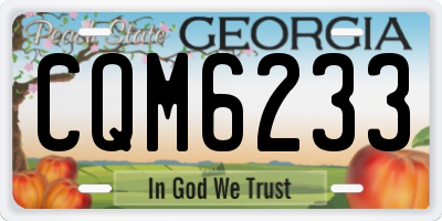 GA license plate CQM6233